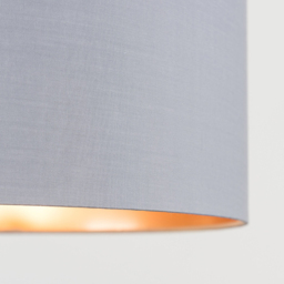 ValueLights Reni Grey and Metallic Copper Medium Ceiling Drum Lamp Shade - Size: 35 x 20 x 35cm - Wilko - thumbnail 5