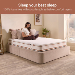 Jay-Be Ryze Double 800 Pocket Sprung e-Fibre Mattress with 3D Mesh Ventilated Border - White & Brown - Wilko - thumbnail 7