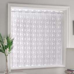 Tyrone Textiles Vertical Pleated Milan Lace Blind Floral 183cm - Size: 91 x 183 x 3cm - White - Wilko
