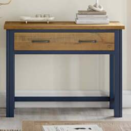 Baumhaus Splash of Blue Wooden Desk Blue and Brown - Wilko - thumbnail 1