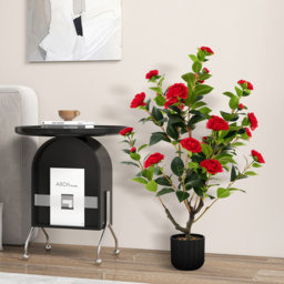 Costway Red Flowers Camellia Tree Artificial Plant In Pot 3.1ft - Size: 95 x 20 x 20cm - Wilko - thumbnail 3