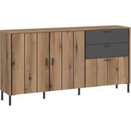 Furniture To Go Arundel 3 Door 2 Drawer Single Shelf Oak Sideboard - Brown - Wilko - thumbnail 3