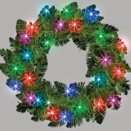 Shatchi Pre Lit Imperial Pine Christmas Wreath Green 55cm - Size: 55 x 12 x 10cm - Wilko - thumbnail 5