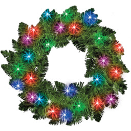 Shatchi Pre Lit Imperial Pine Christmas Wreath Green 55cm - Size: 55 x 12 x 10cm - Wilko - thumbnail 1