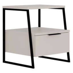 FWStyle Pal Single Door Sandstone Bedside Table - Cream - Wilko - thumbnail 3