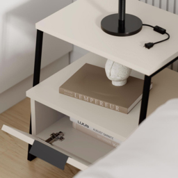 FWStyle Pal Single Door Sandstone Bedside Table - Cream - Wilko - thumbnail 6