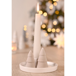 The Seasonal Gift Co. Christmas Trees Candle Tray 13cm - Size: 8 x 13 x 13cm - Off white - Wilko - thumbnail 3