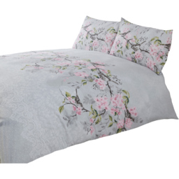 Rapport Home Eloise Single Grey Duvet Cover Set - Silver - Wilko - thumbnail 3
