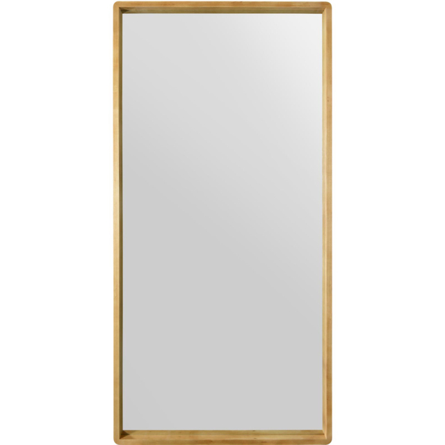 The Naturalis Solid Oak Rounded Corner Leaner Wall Mirror 180 x 90cm - Cream - MirrorOutlet - Wilko - image 1