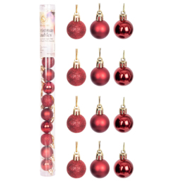Shatchi 3cm Dark Red Luxury Bauble 24 Pack - Wilko - thumbnail 4