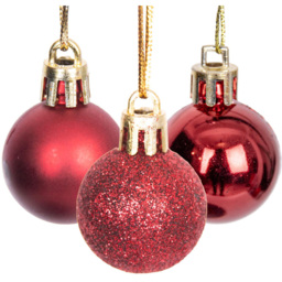 Shatchi 3cm Dark Red Luxury Bauble 24 Pack - Wilko - thumbnail 3