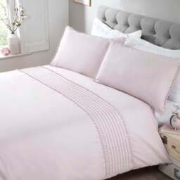 Rapport Home Pom Poms Double Blush Duvet Set - Pink - Wilko - thumbnail 1