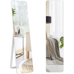 Costway White Wooden Free Standing Mirror 160 x 37cm - Size: 170.2 x 45.7 x 12.7cm - Wilko - thumbnail 4