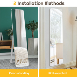 Costway White Wooden Free Standing Mirror 160 x 37cm - Size: 170.2 x 45.7 x 12.7cm - Wilko - thumbnail 7