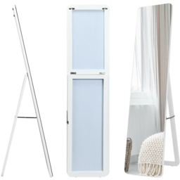 Costway White Wooden Free Standing Mirror 160 x 37cm - Size: 170.2 x 45.7 x 12.7cm - Wilko - thumbnail 5