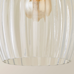 ValueLights Cheltenham Ribbed Glass Easy Fit Pendant Shade - Size: 21.5 x 17 x 17cm - Clear - Wilko - thumbnail 4