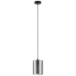 EGLO Cadaques 1 Smoked Glass Pendant Light - Size: 16.0 x 16.0 x 110.0cm - Wilko