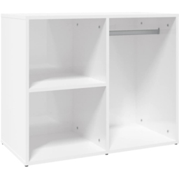 vidaXL 3 Shelf High Gloss White Engineered Wood Dressing Cabinet - Size: 65 x 80 x 40cm - Wilko - thumbnail 3