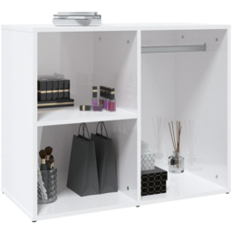 vidaXL 3 Shelf High Gloss White Engineered Wood Dressing Cabinet - Size: 65 x 80 x 40cm - Wilko - thumbnail 6