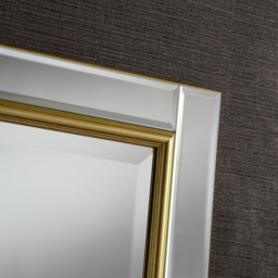Yearn Timeless Gold Brass Large Bevelled Wall Mirror 106 x 75cm - Wilko - thumbnail 4