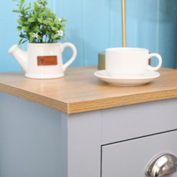 FurnitureHMD 3 Drawer Grey and Oak Effect Wooden Bedside Table Set of 2 - Wilko - thumbnail 7