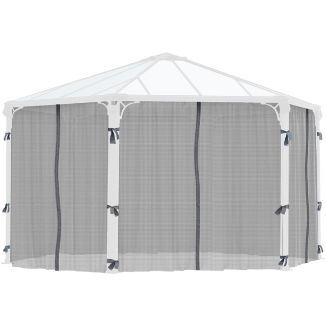 Palram Canopia 2.34 x 2.14m Hexagonal Gazebo Net - Grey - Wilko - image 1