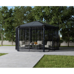 Palram Canopia 2.34 x 2.14m Hexagonal Gazebo Net - Grey - Wilko - thumbnail 3