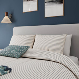 Helena Springfield Ticking Stripe Single Blue and Teal Duvet Set - Blue / Teal - Wilko - thumbnail 4