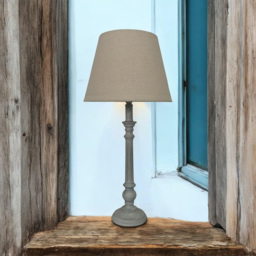 Acacia Home Cream Linen Shade Grey Table Lamp - Size: 54 x 12 x 12cm - Wilko - thumbnail 3