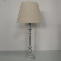 Acacia Home Cream Linen Shade Grey Table Lamp - Size: 54 x 12 x 12cm - Wilko - thumbnail 4
