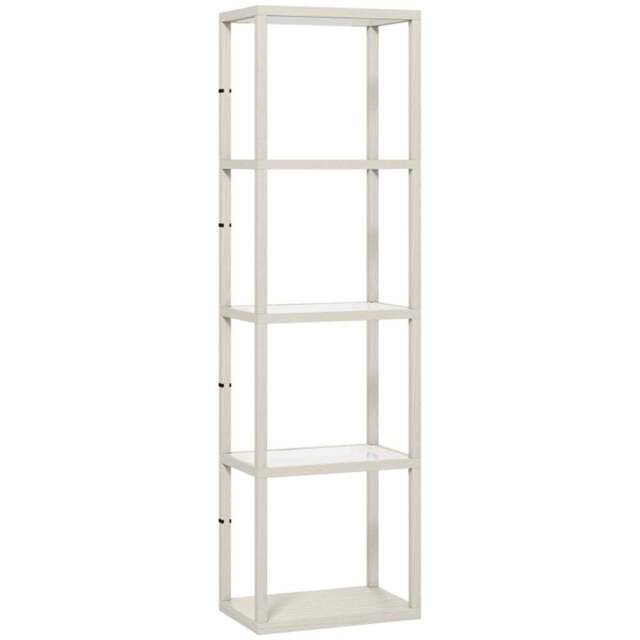 HOMCOM 4 Shelf Oak Glass Dimmable LED Floor Lamp - Size: 25 x 37 x 54cm - Yellow - Wilko - image 1