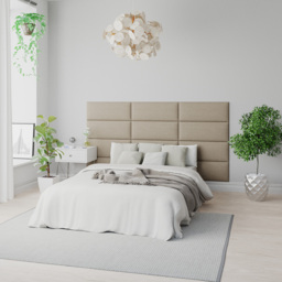 Aspire EasyMount Natural Eire Linen Upholstered Wall Mounted Headboard Panels 2 Pack - Cream - Aspire Beds - Wilko