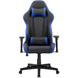 TTAP Monaco Black and Blue Faux Leather Swivel Gaming Chair - Size: 133.5 x 70 x 70cm - Wilko - thumbnail 4