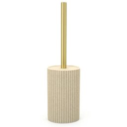 Beige Sands Toilet Brush Holder - Size: 9.8 x 16.1 x 9.8 g - Wilko