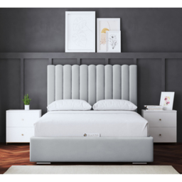 DS Living Evangeline King Size Silver Upholstered Bed Frame with Headboard - Wilko - thumbnail 5