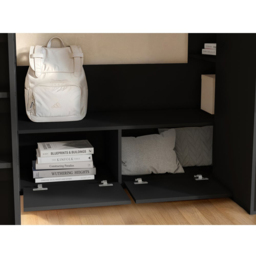 Flair Aspen Black Ribbed High Sleeper with Storage and Wardrobe - Size: Single - Wilko - thumbnail 7