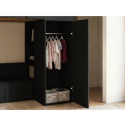 Flair Aspen Black Ribbed High Sleeper with Storage and Wardrobe - Size: Single - Wilko - thumbnail 6