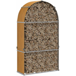 vidaXL Brown Galvanised Steel Firewood Log Holder 210 x 120 x 45cm - Wilko - thumbnail 3
