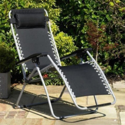 Marco Paul Gravity Garden Recliner Sun Lounger Set of 2 - Size: 1 Seater - Black - Wilko - thumbnail 4