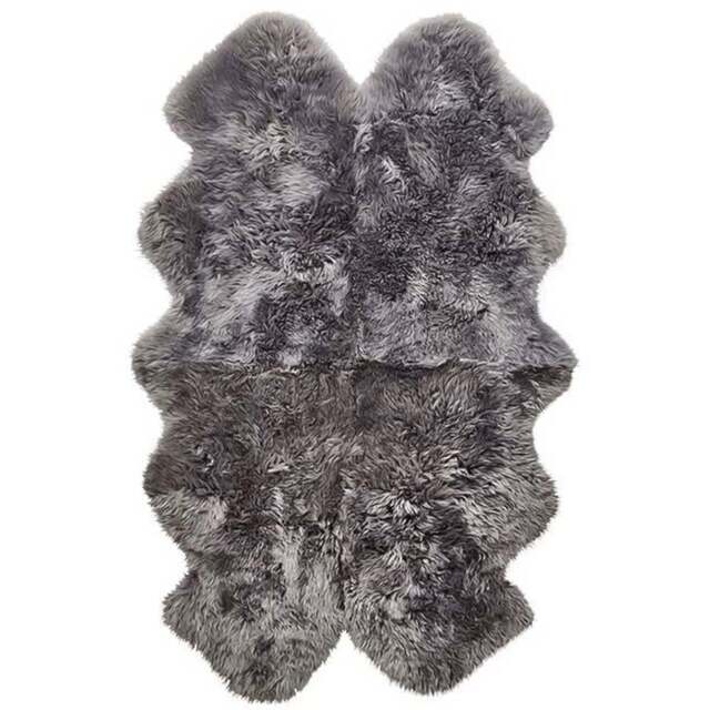 Origins Genuine Sheepskin Grey Quad New Zealand Wool Rug 160 x 105cm - Size: 105 x 160cm - Origins Rugs - Wilko - image 1