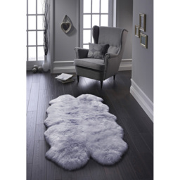 Origins Genuine Sheepskin Grey Quad New Zealand Wool Rug 160 x 105cm - Size: 105  x 160cm - Origins Rugs - Wilko - thumbnail 4
