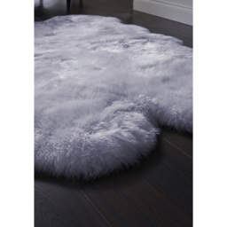 Origins Genuine Sheepskin Grey Quad New Zealand Wool Rug 160 x 105cm - Size: 105  x 160cm - Origins Rugs - Wilko - thumbnail 5