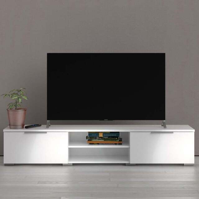 Florence Match 2 Drawers 2 Shelf White High Gloss TV Unit - Size: 39.9 x 172.7 x 33.1cm - Furniture to Go - Wilko - image 1