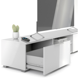 Florence Match 2 Drawers 2 Shelf White High Gloss TV Unit - Size: 39.9 x 172.7 x 33.1cm - Furniture to Go - Wilko - thumbnail 7
