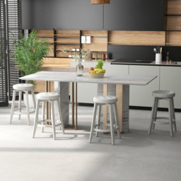 Costway White Swivel Upholstered Bar Stool Set of 2 - Size: 81 x 52 x 17cm - Wilko - thumbnail 5