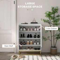 Portland 2 Door Single Shelf White Shoe Cabinet - Wilko - thumbnail 6