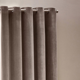 Yard Greige Heavy Chenille Velvet Eyelet Curtain 168 x 229cm - Size: W 229 x D 168cm - Grey - Yard Living - Wilko - thumbnail 4