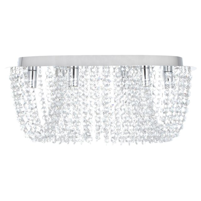 Elegance Crystal Jewelled 6 Light Ceiling Fitting - Size: 45 x 17 x 45cm - Wilko - image 1