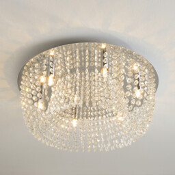 Elegance Crystal Jewelled 6 Light Ceiling Fitting - Size: 45 x 17 x 45cm - Wilko - thumbnail 6