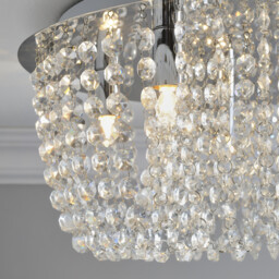 Elegance Crystal Jewelled 6 Light Ceiling Fitting - Size: 45 x 17 x 45cm - Wilko - thumbnail 3